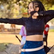 Lateria Hope Fires Bow at Area Archery