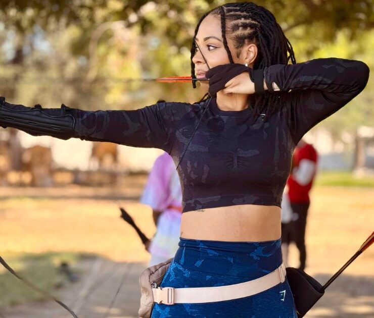 Lateria Hope Fires Bow at Area Archery